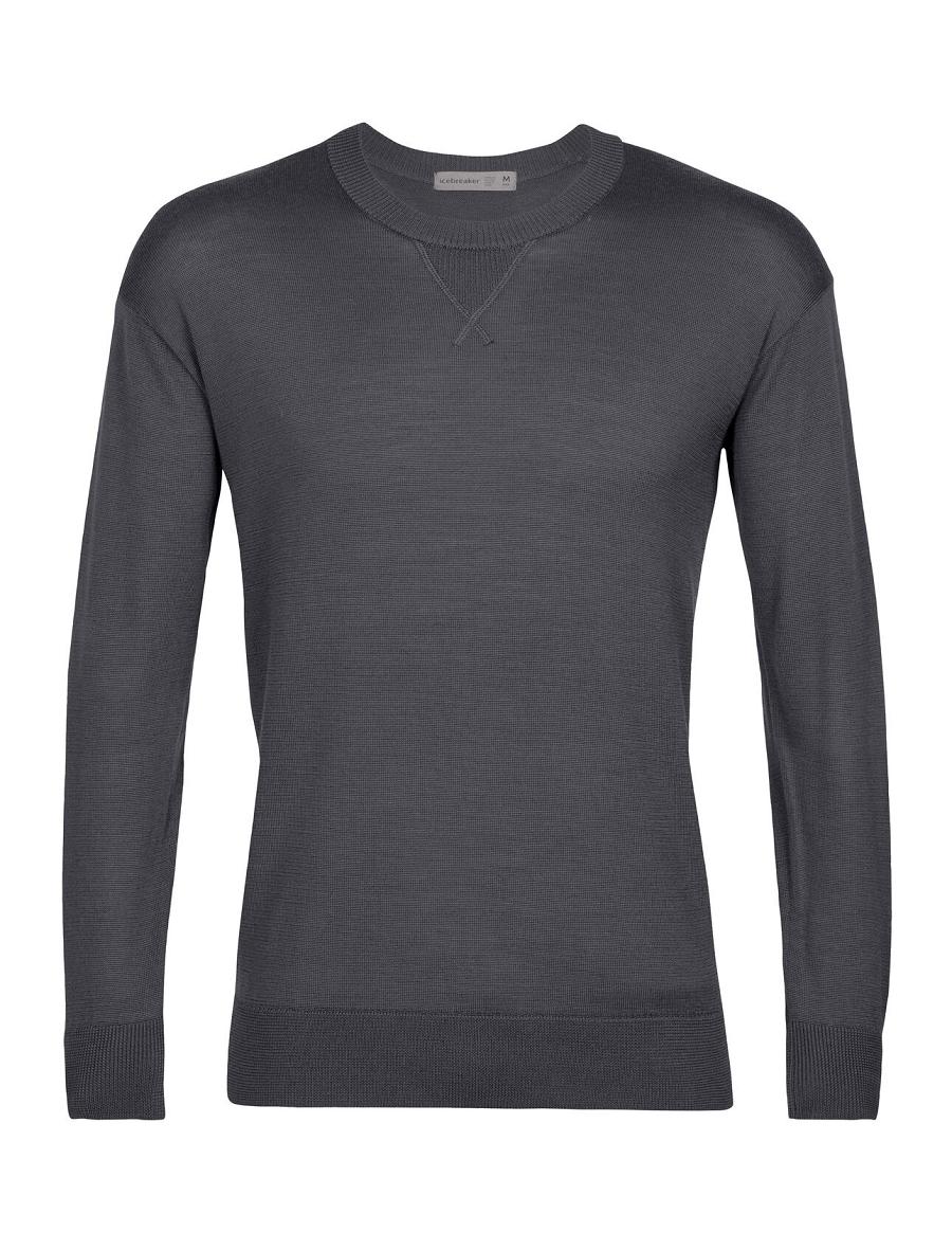 Swetry Icebreaker Cool-Lite™ Merino Nova Sweatshirt Męskie Srebrne Szare | PL 1731QMAZ